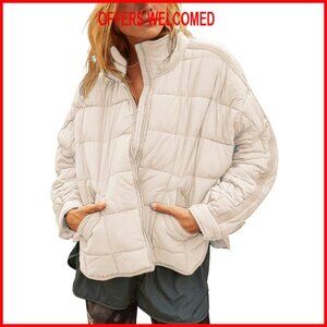 Women's Lightweight Packable Puffer Jacket Quilted Down Coat Oversized